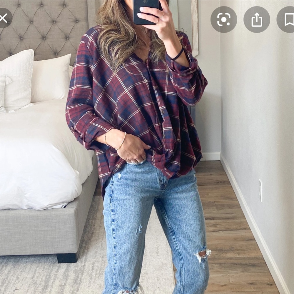 Shop Talulah Twist in Time Plaid Top Burgundy